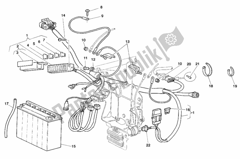 Tutte le parti per il Cablaggio Elettrico del Ducati Superbike 748 SPS 1999
